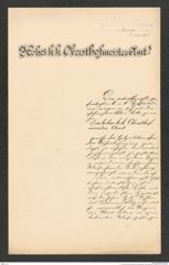 k.k. naturhistorisches Hofmuseum, Intendanzakten 1885-1896 (Hauer), Aktenzahl Z.631/1890, Seite 1